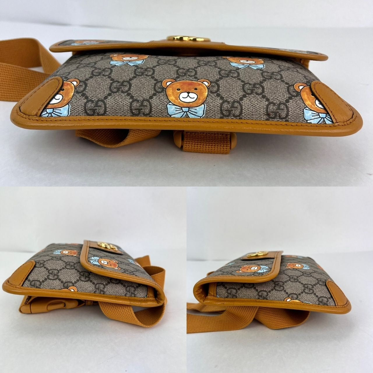Gucci XKai GG Supreme Slim Vintage Sun Oil Bear Belt Bag