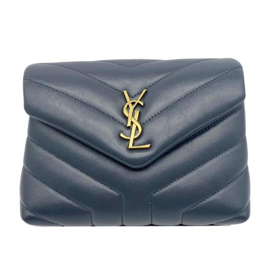 Saint Laurent Monogram Loulou Toy Monogram Dark Smog Grey Leather Shoulder Bag