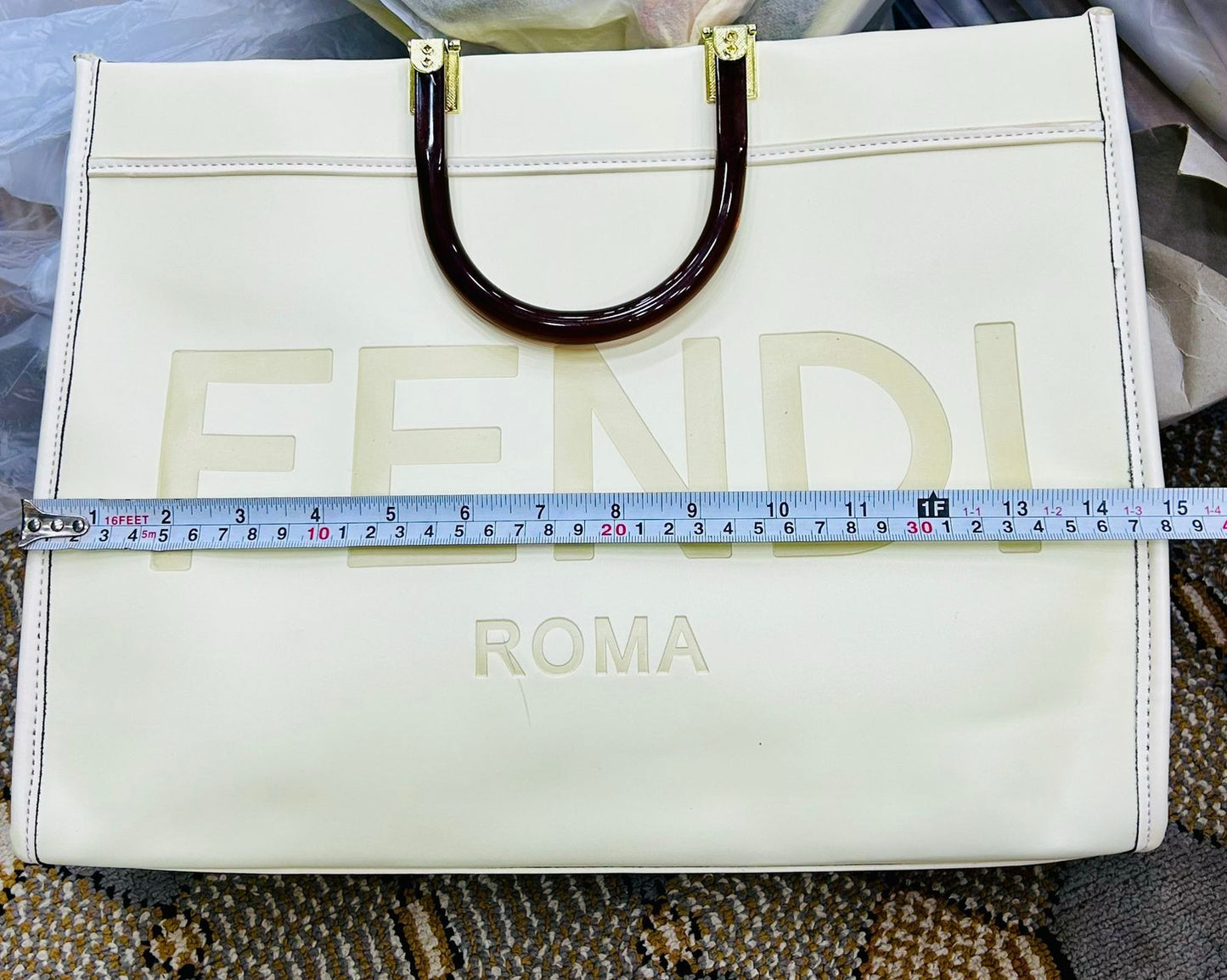 F-E-N-D-I Premium Tote Women Bag β Luxury Edition (Beige & Brown)