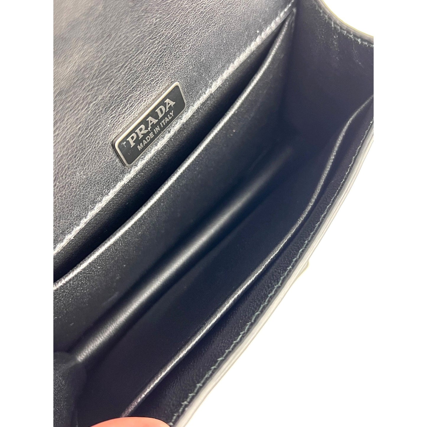 Prada City Calfskin Saffiano Studded Cahier Crossbody Bag
