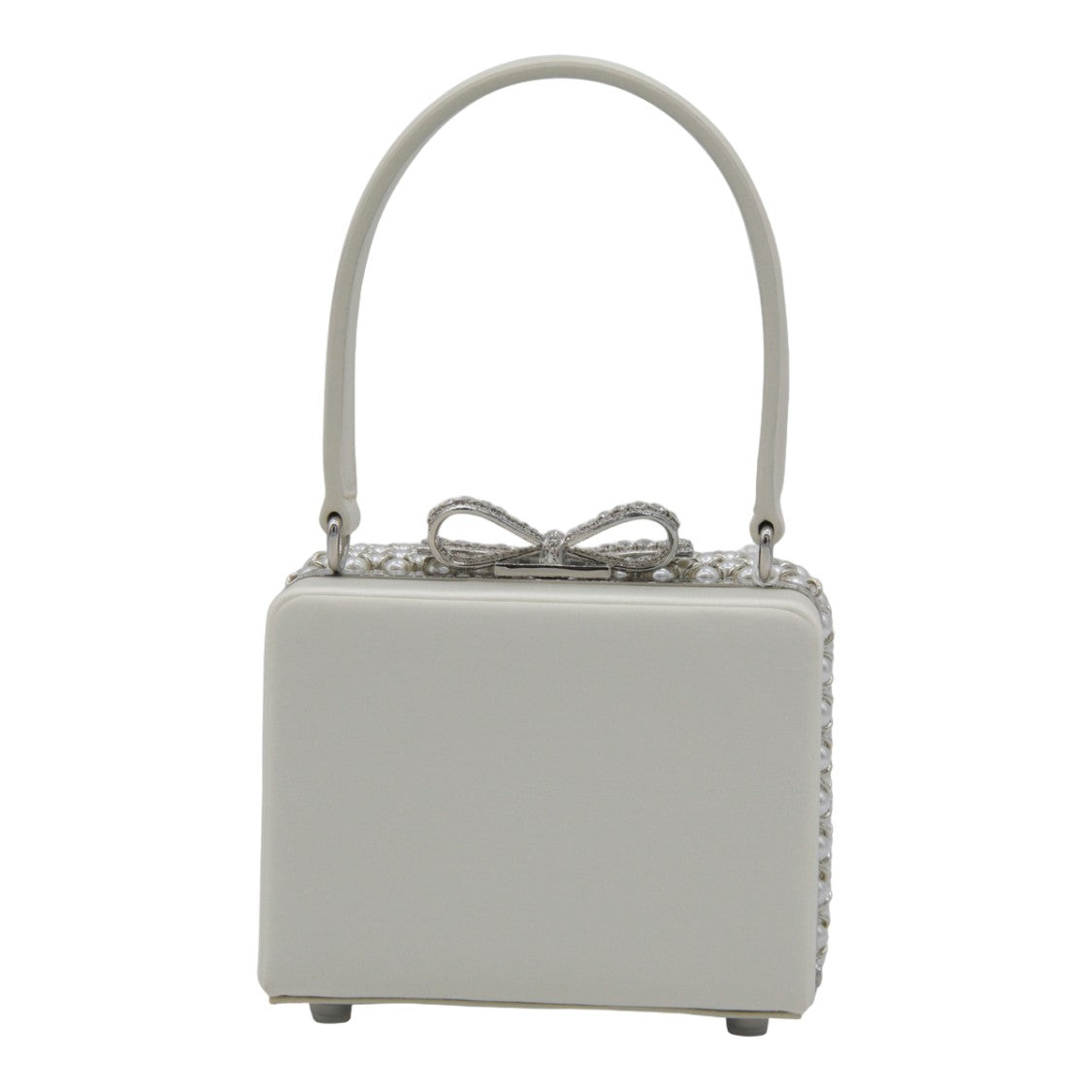 Self-Portrait Structured Handbag With Pearl-Like Bead Lattice