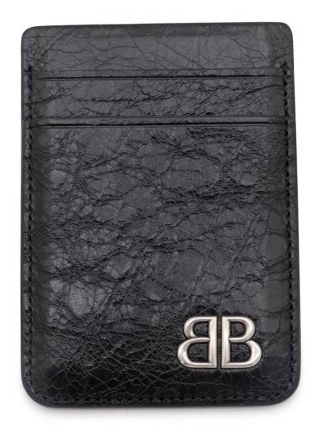 Luxury Balenciaga Trending 2025 Monaco Magnet Card Wallet Black