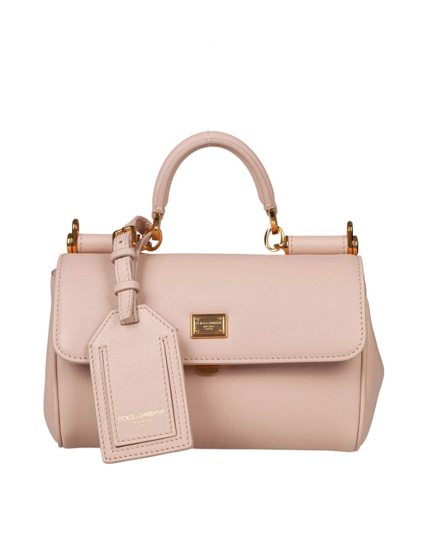 Dolce & Gabbana Sicily Handbag In Nude Leather