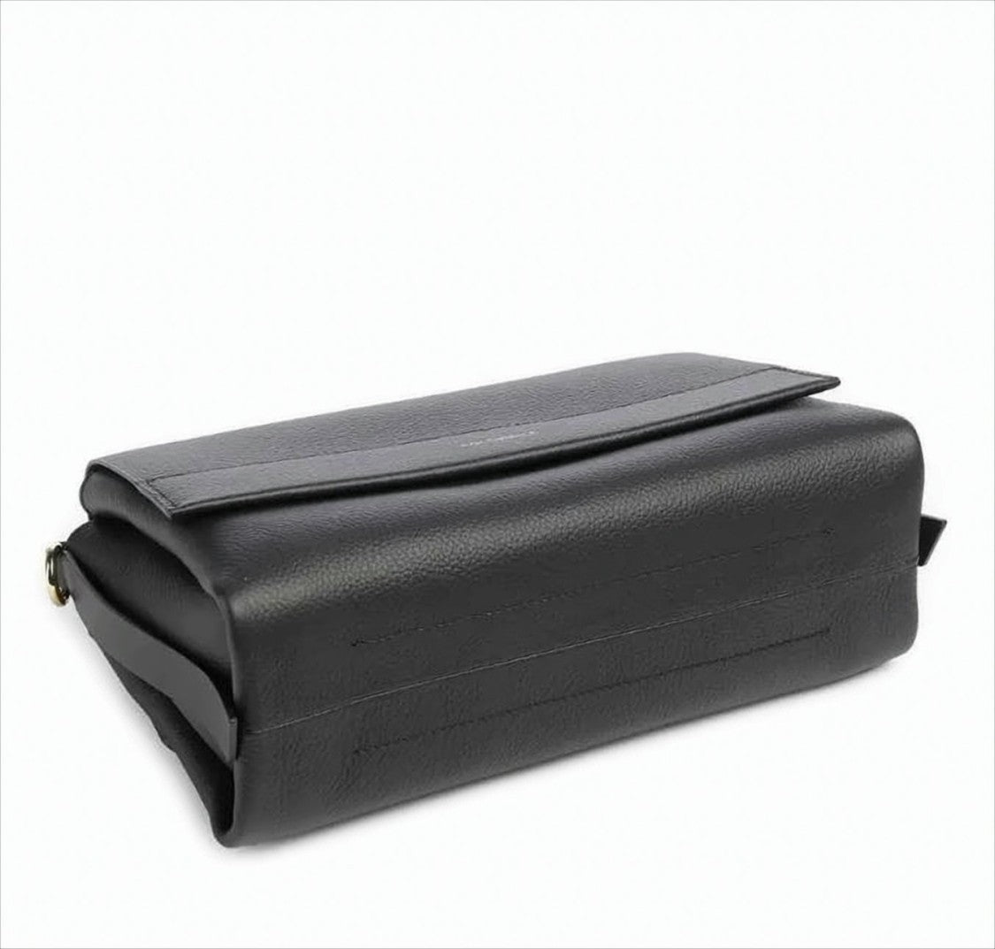 Coccinelle Braided Handle Leather Bag With Magnetic Closure