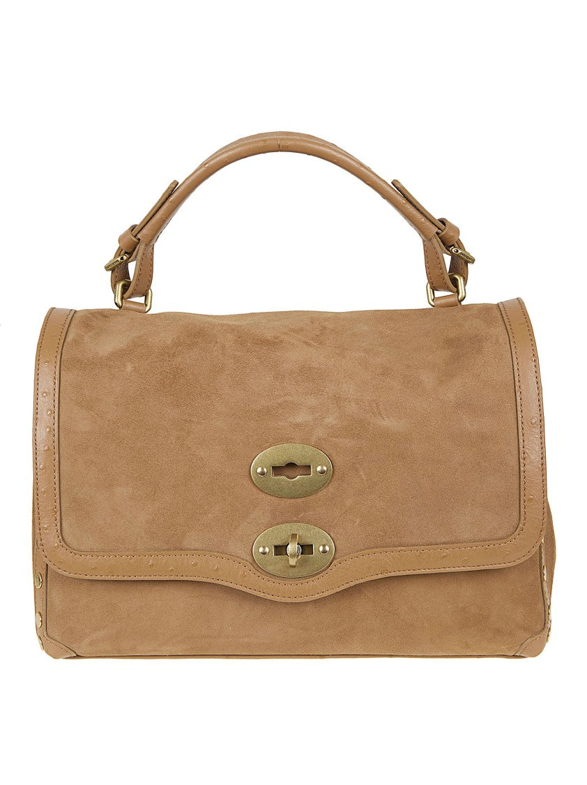 Zanellato Mini Suede Shoulder Bag With Leather Trim