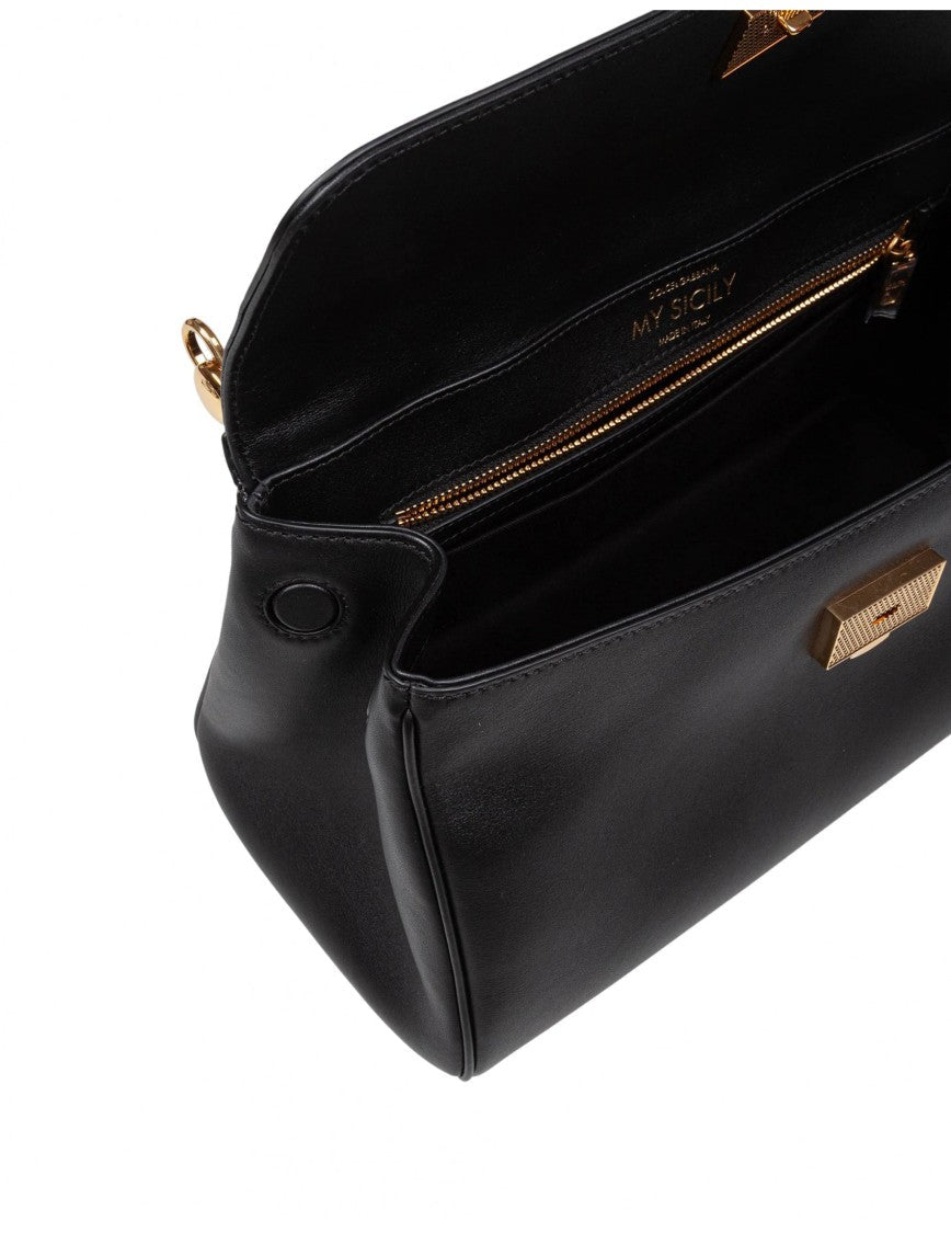 Dolce & Gabbana Vintage My Sicily Bag In Black Leather