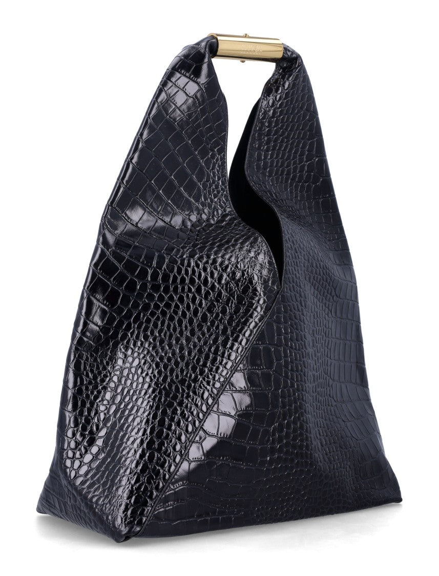 Mm6 By Maison Margiela New Japanese Bag In Crocodile-Embossed Leather