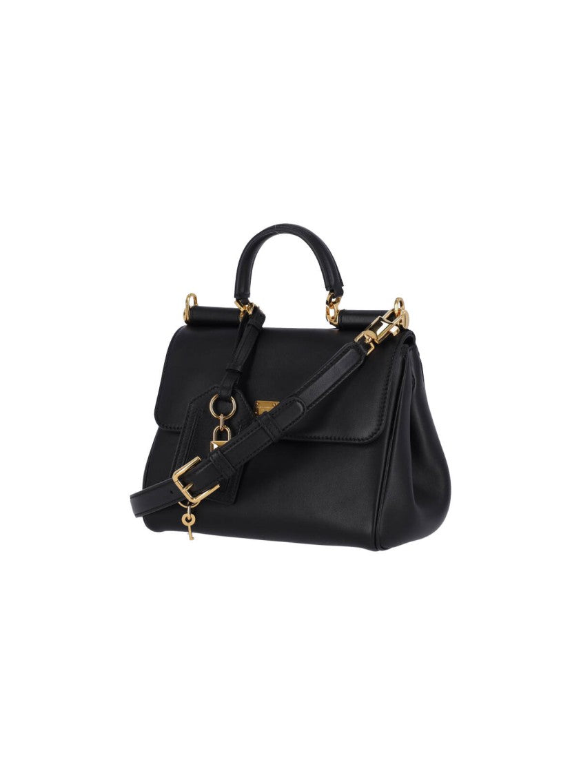 Dolce & Gabbana Structured Handbag With Gold-Tone Lock Charm