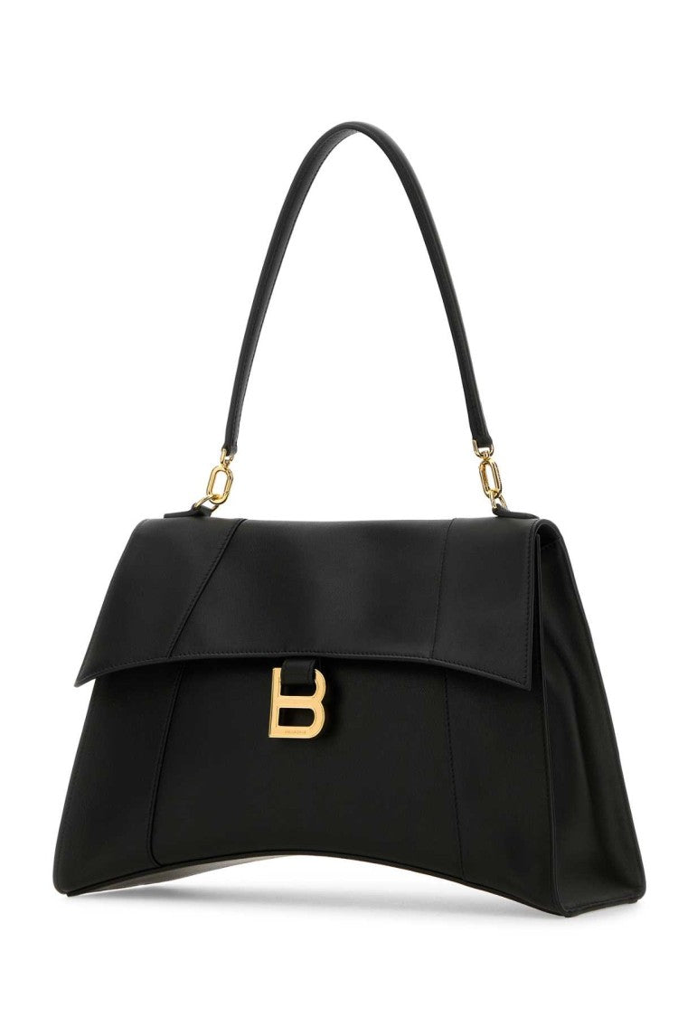 Balenciaga Black Leather Hourglass Shoulder Bag