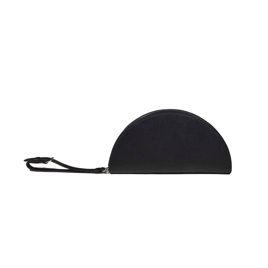 Maison Margiela Halfmoon Micro Pouch In Black Saffiano Leather