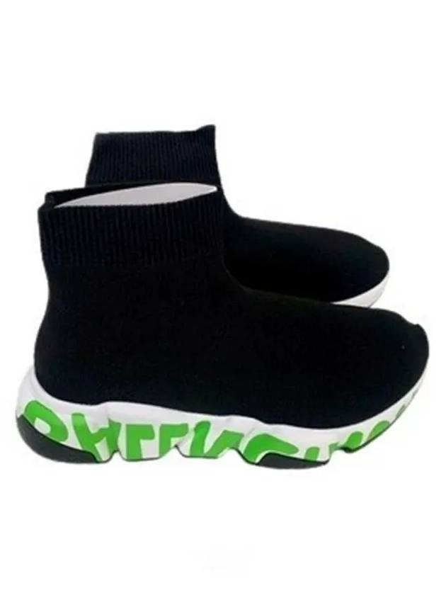 Luxury Balenciaga Trending 2025 Speed Midsole Graffiti Low Top Sneakers Fluo Green Black