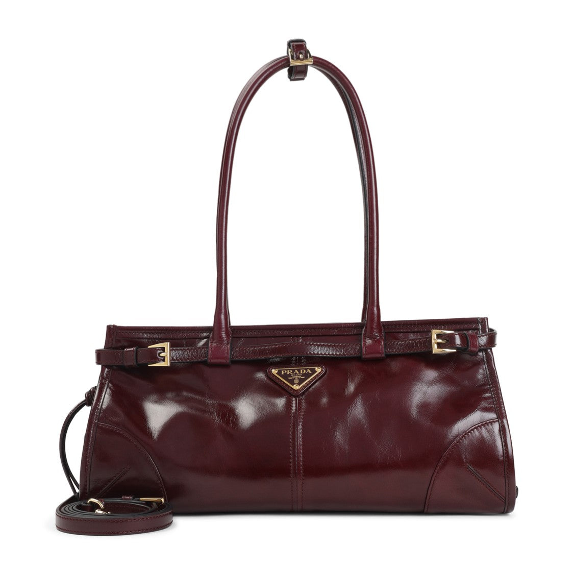Prada Bordeaux Calf Leather Handbag