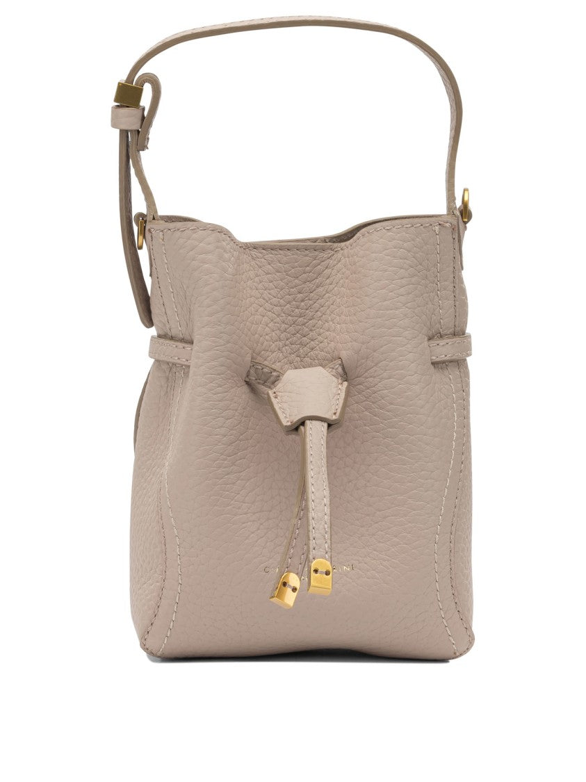Gianni Chiarini Textured Leather Handbag With Drawstring Closure