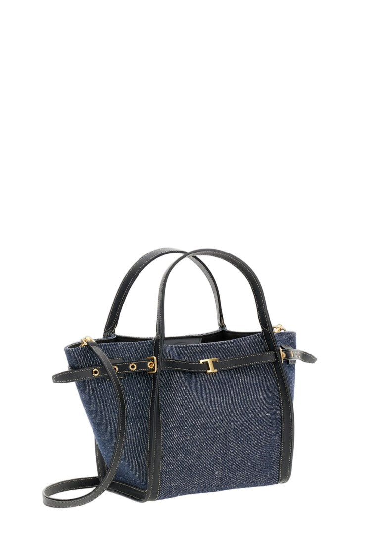 Tod's Structured Fabric Shopping Bag With Leather Accents