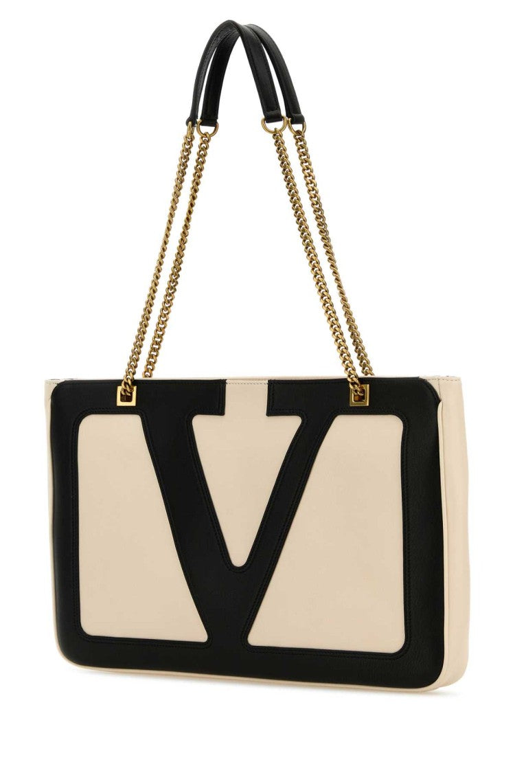 Valentino Garavani Sand Leather Medium Viva Superstar Shopping Bag