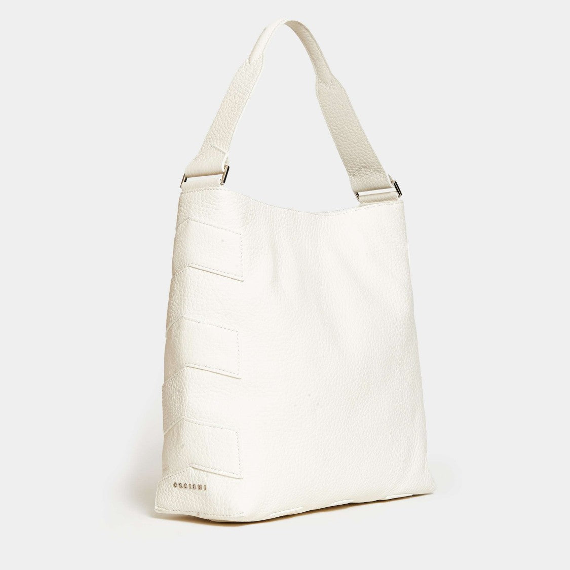 Orciani White Leather Shoulder Bag
