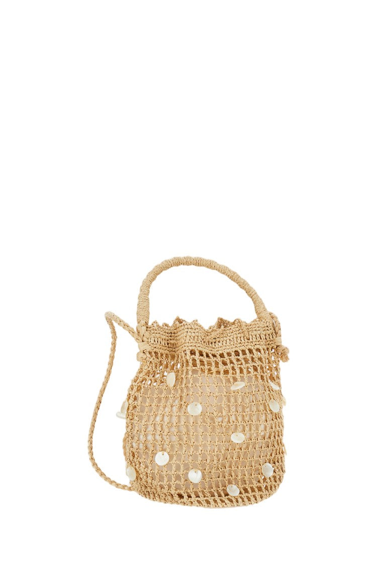 Alanui Precious Moments Raffia Bag Sand Pearl