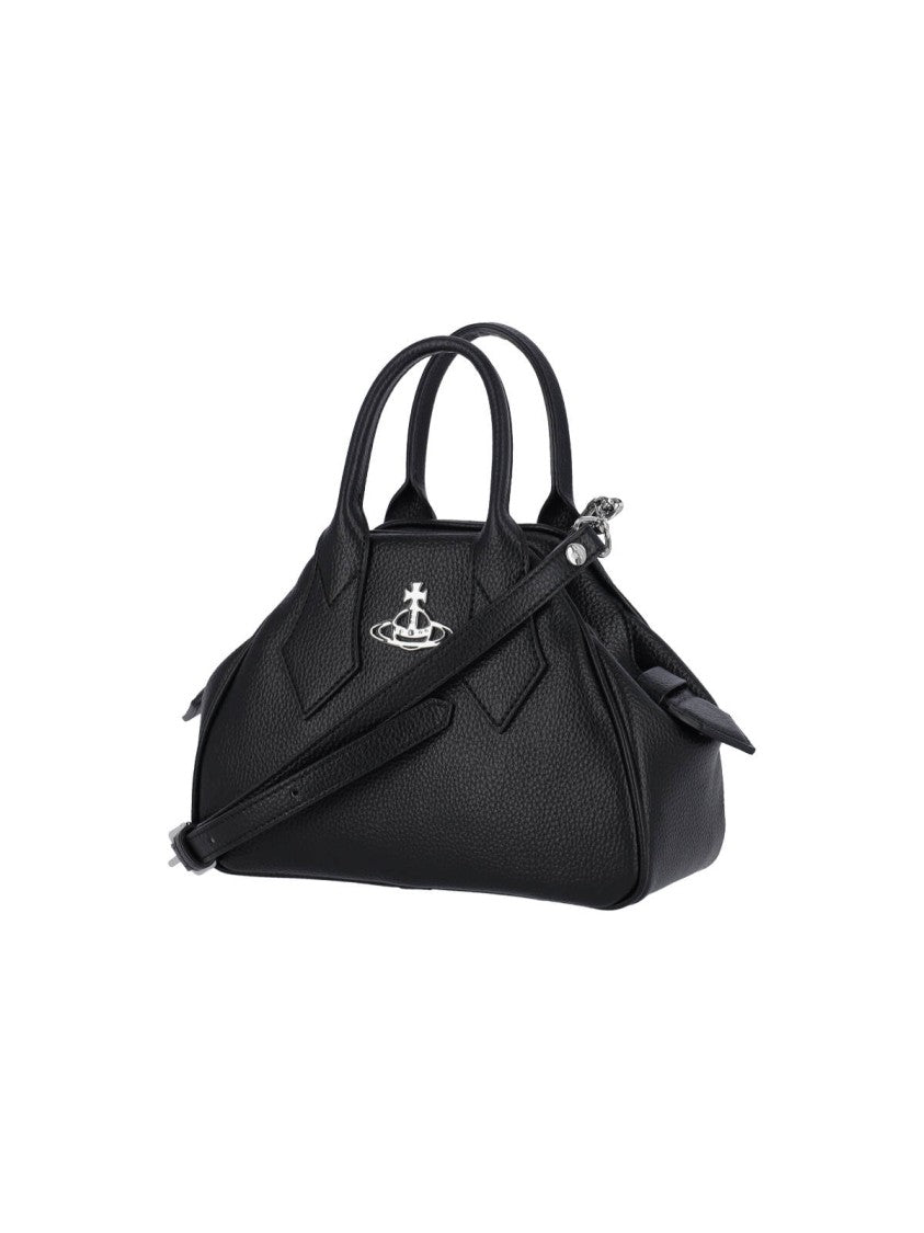 Vivienne Westwood Structured Pebbled Texture Shoulder Bag With Dual Handles