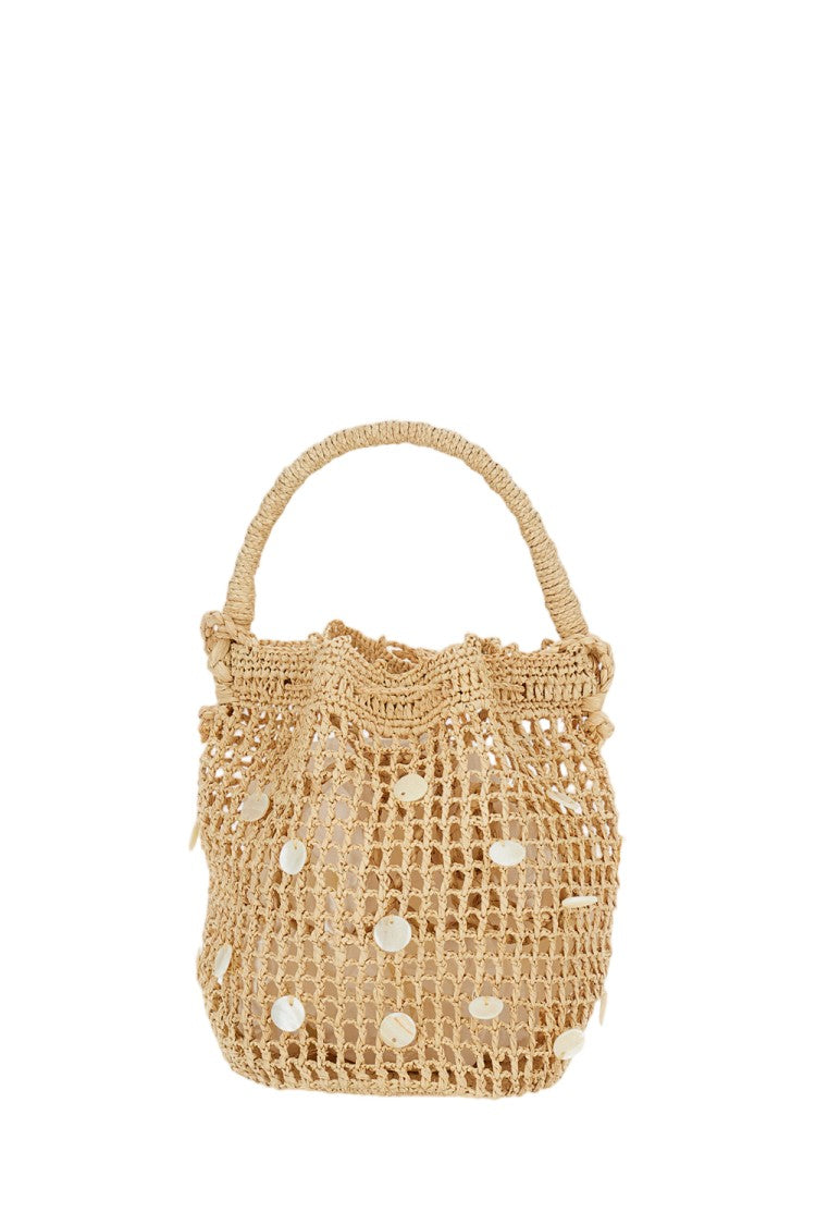 Alanui Precious Moments Raffia Bag Sand Pearl
