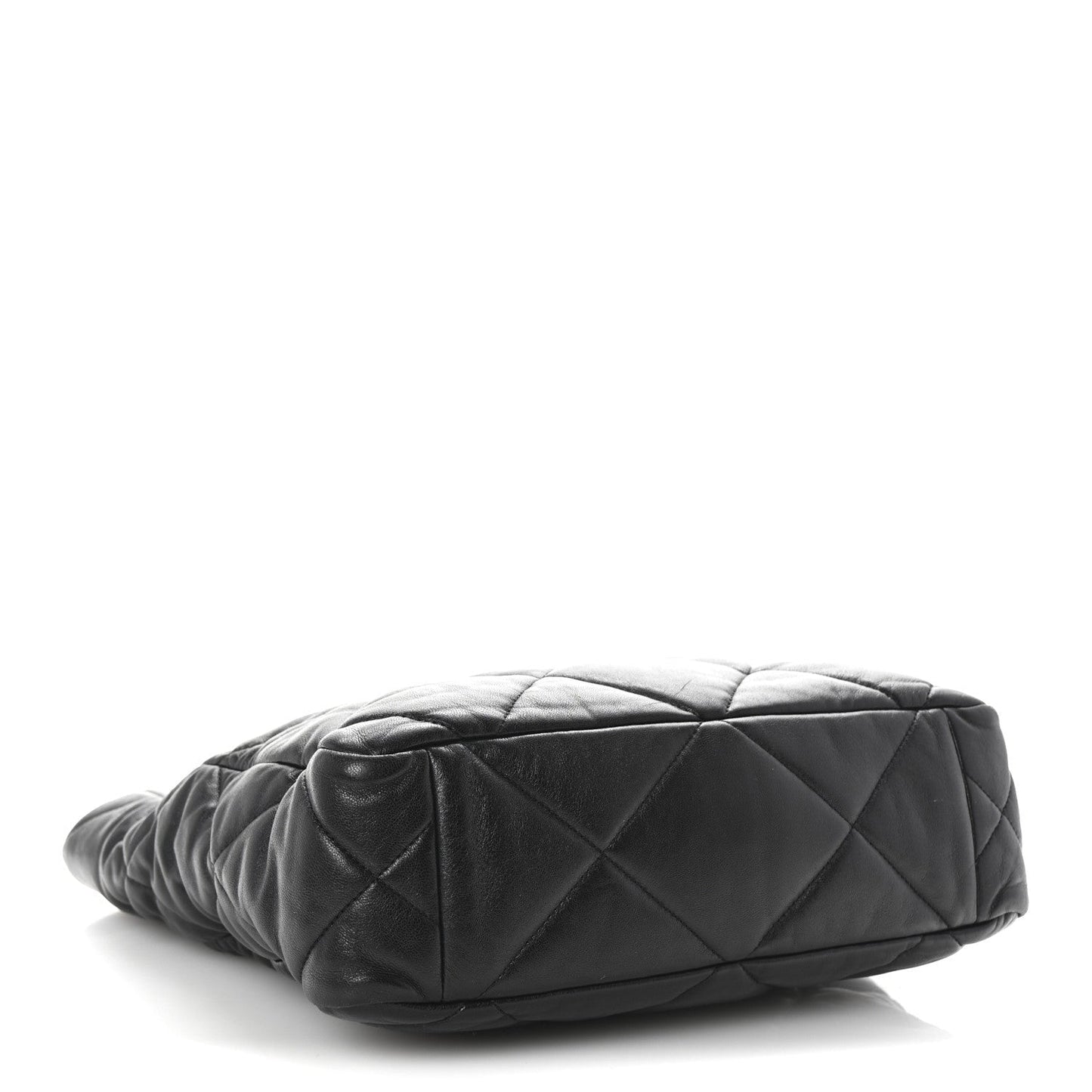 Lambskin Quilted Chanel 19 Shopping Bag Black