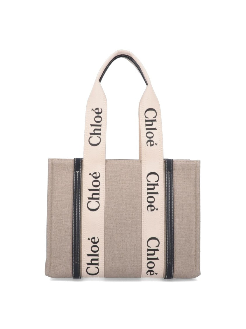 Chloé "Woody" Tote Bag Beige