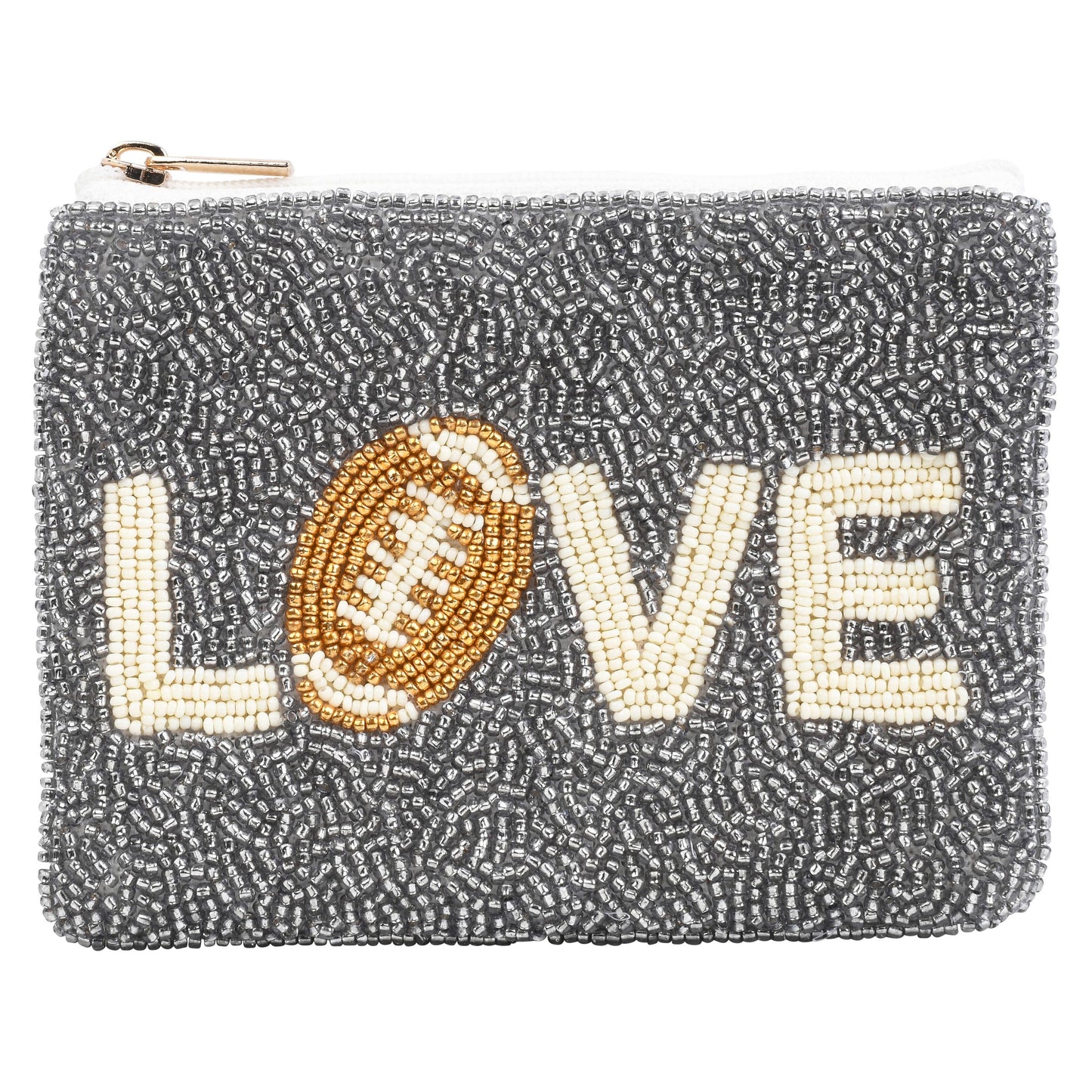 Love Football Beaded Coin Purse