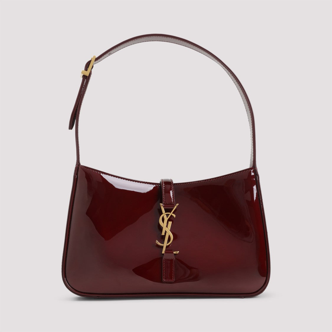 Saint Laurent Le 5 À 7 Burgundy Leather Shoulder Bag