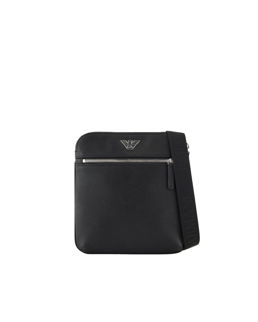 Emporio Armani Black Logo Plaque Crossbody Bag