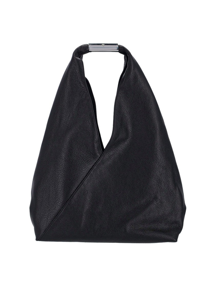 Mm6 By Maison Margiela Large Triangular Shoulder Bag In Hammered Calf Leather