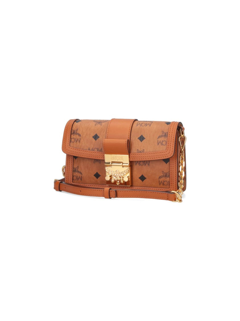 Mcm "Tracy" Medium Shoulder Bag "Visetos" Brown