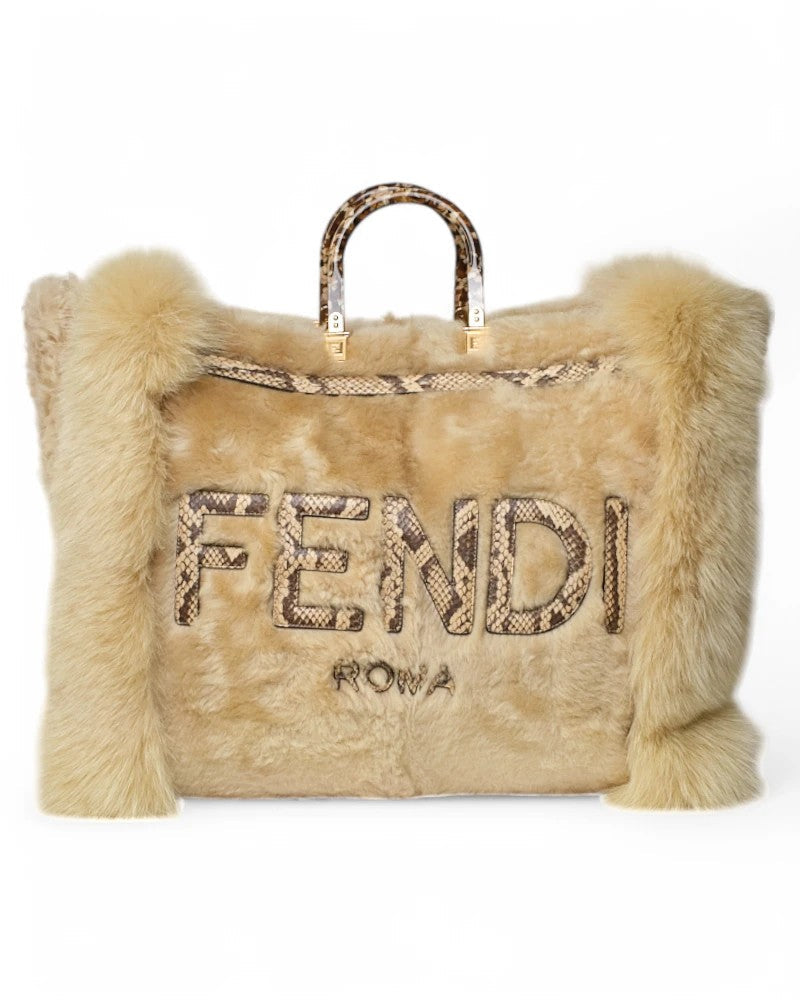 Fendi Sunshine Maxi Large Beige Fur Coat