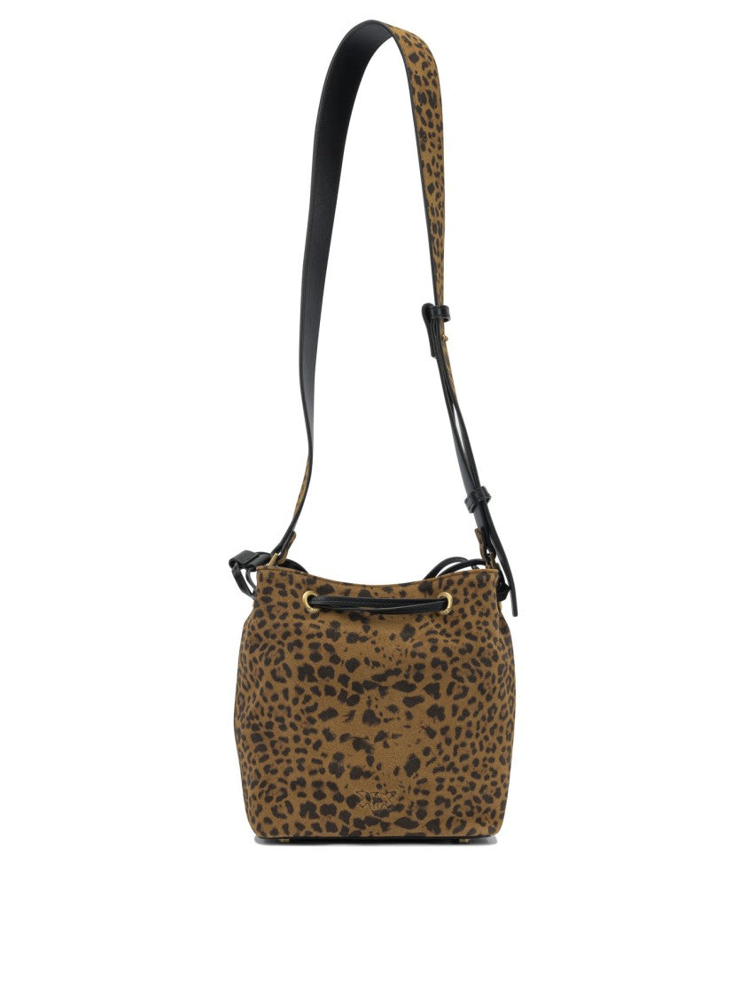 Pinko Brown Leather Crossbody Bag