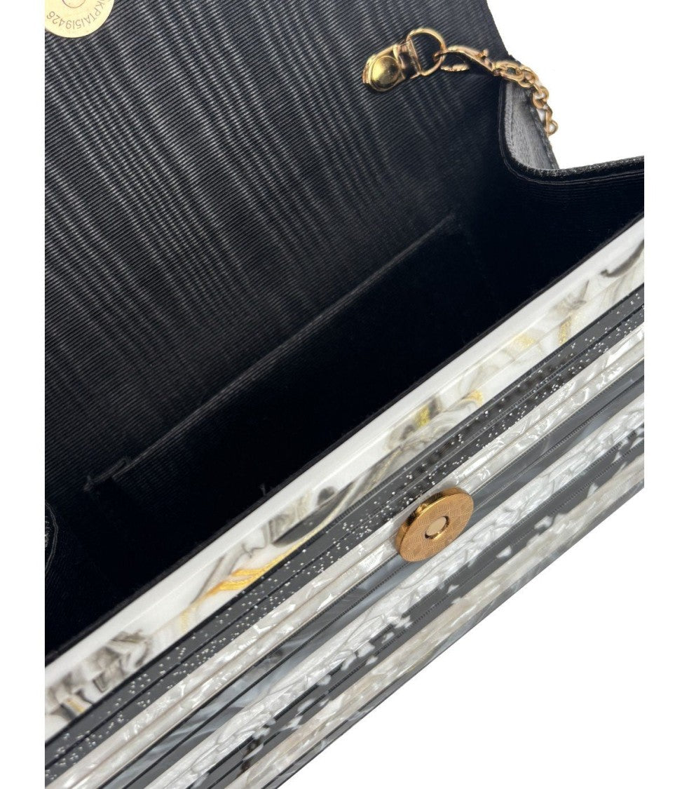 Kurt Geiger Party Eagle Black White Clutch Bag