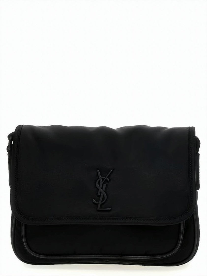 Saint Laurent Structured Black Crossbody Bag With Flap Closure