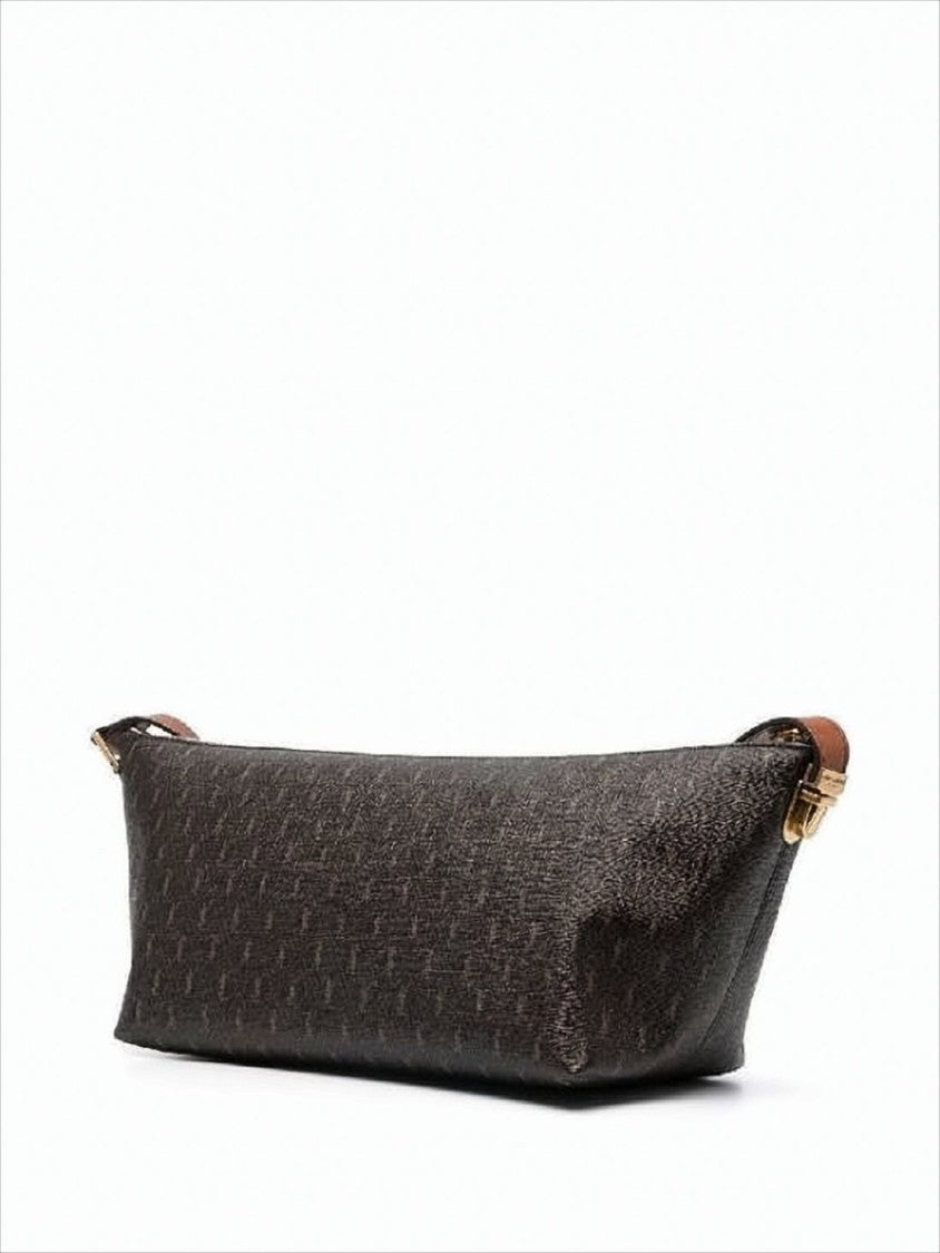 Saint Laurent Structured Monogram Crossbody Bag With Gold-Tone Hardware
