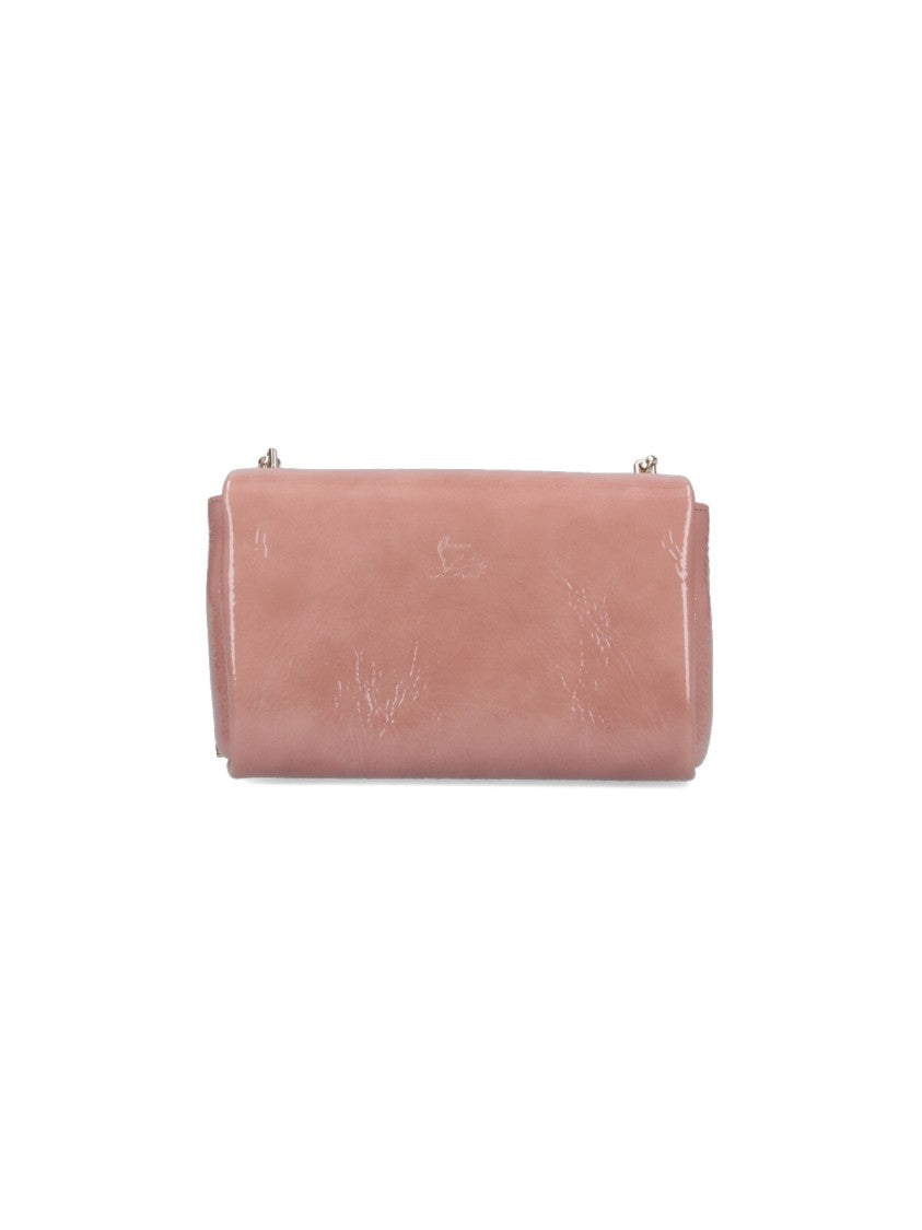 Christian Louboutin Crinkle Patent Shoulder Bag With Adjustable Gold Chain