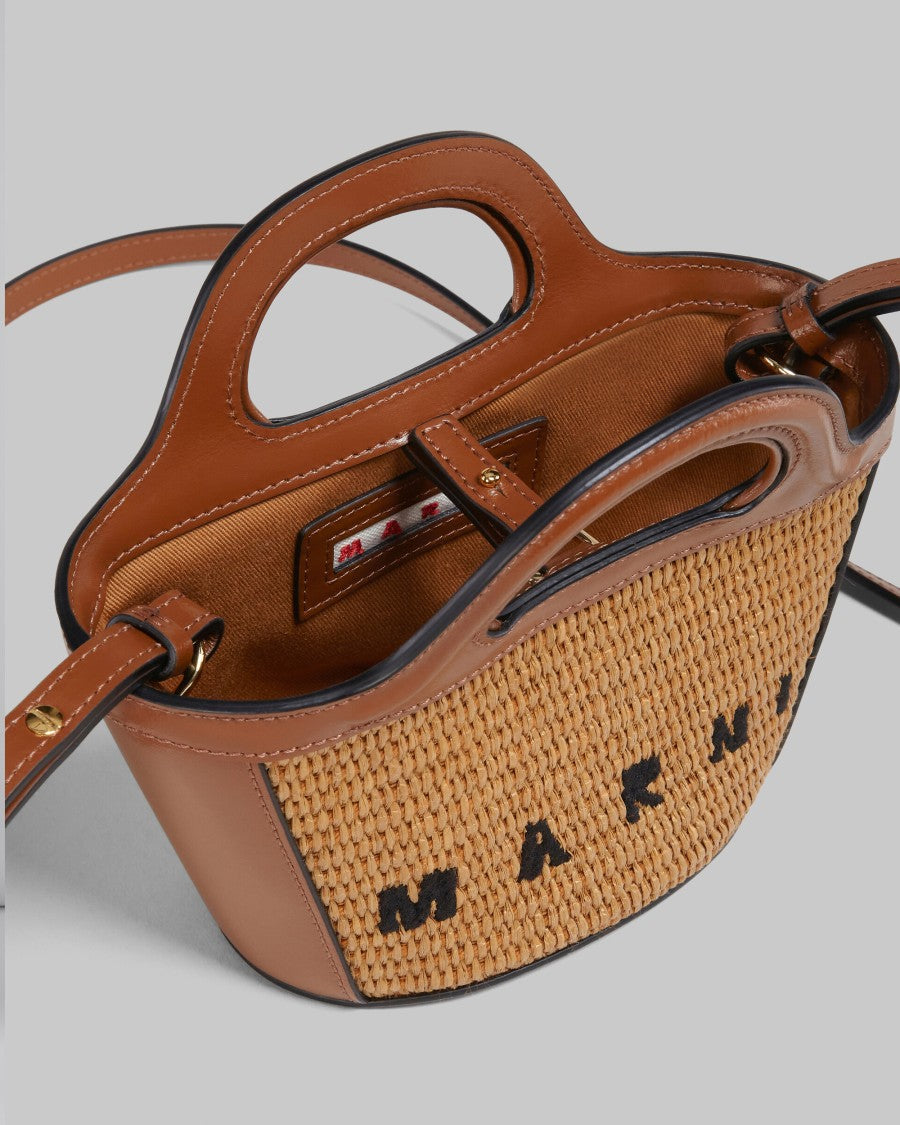 Marni Brown Raffia-Effect Tropicalia Bag