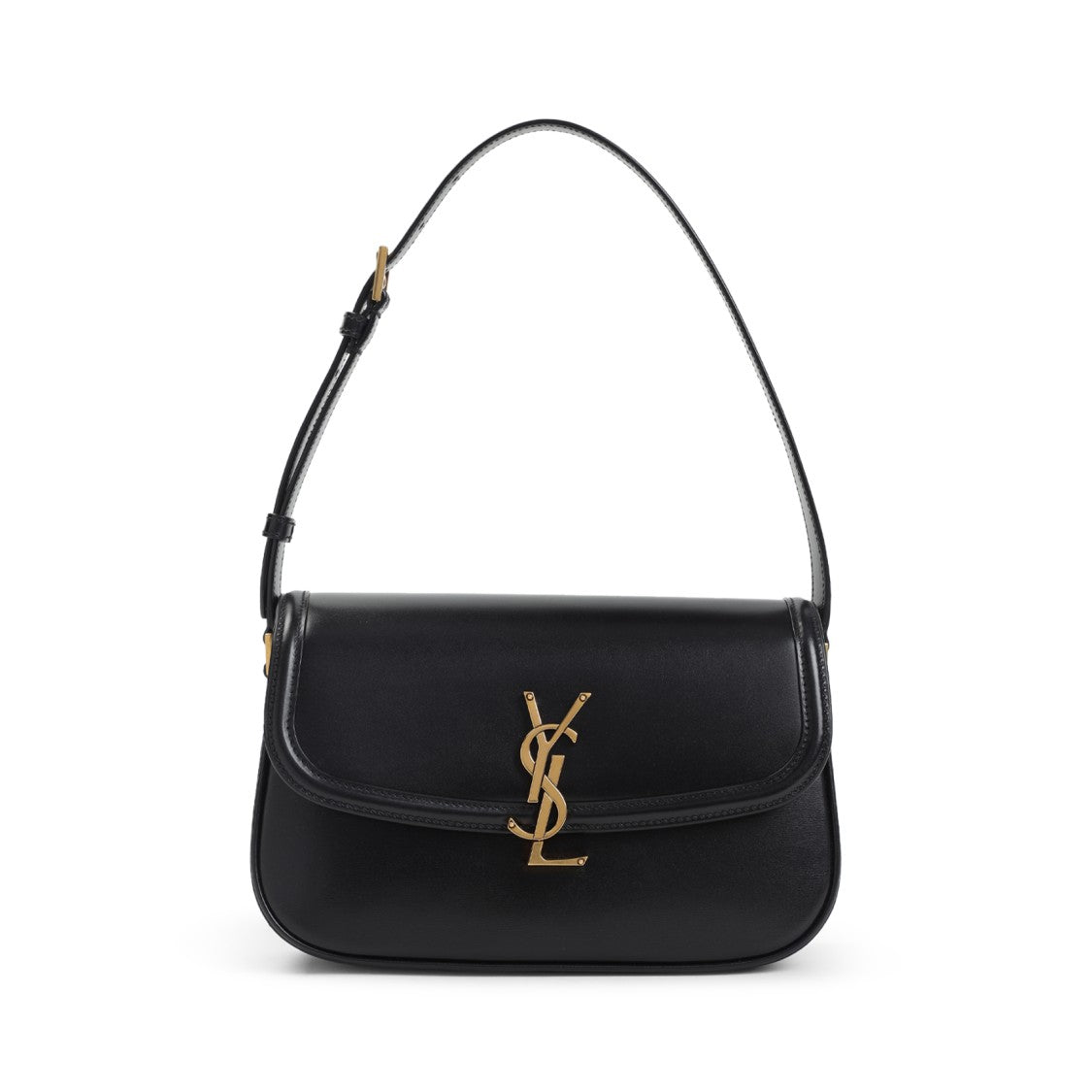 Saint Laurent Brushed Leather Shoulder Bag With Prominent Logo Detail