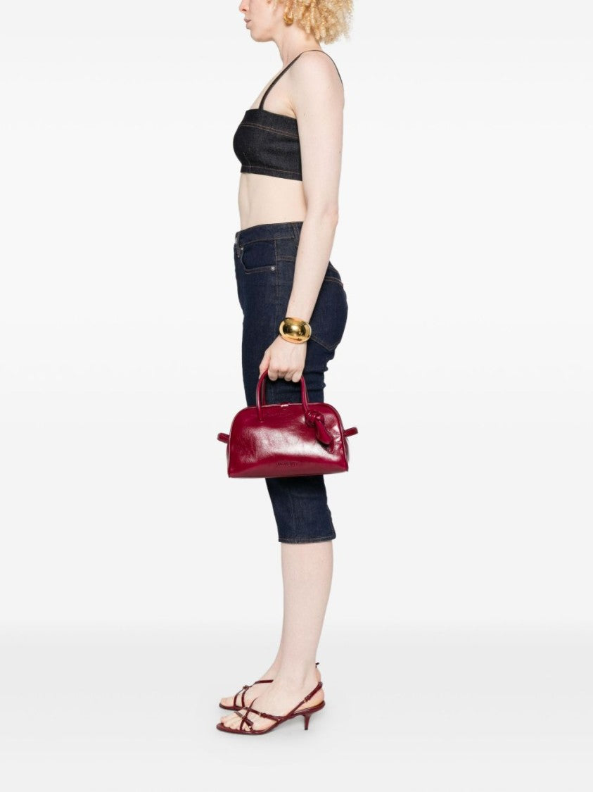 Jacquemus Curved Silhouette Burgundy Top Handle Handbag
