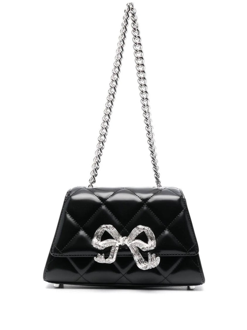 Self-Portrait Quilted Shoulder Mini Bow Bag