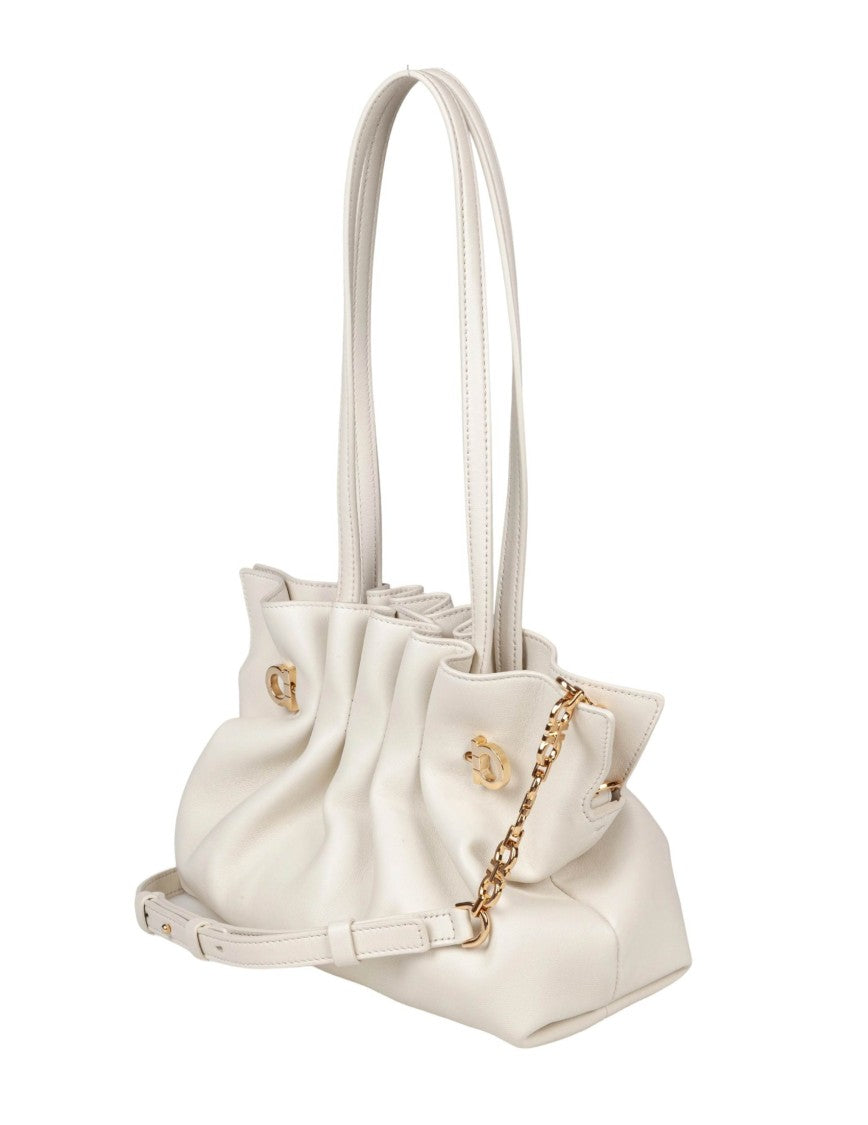 Salvatore Ferragamo Soft Bag S Shoulder Bag In Nappa, Mascarpone Color