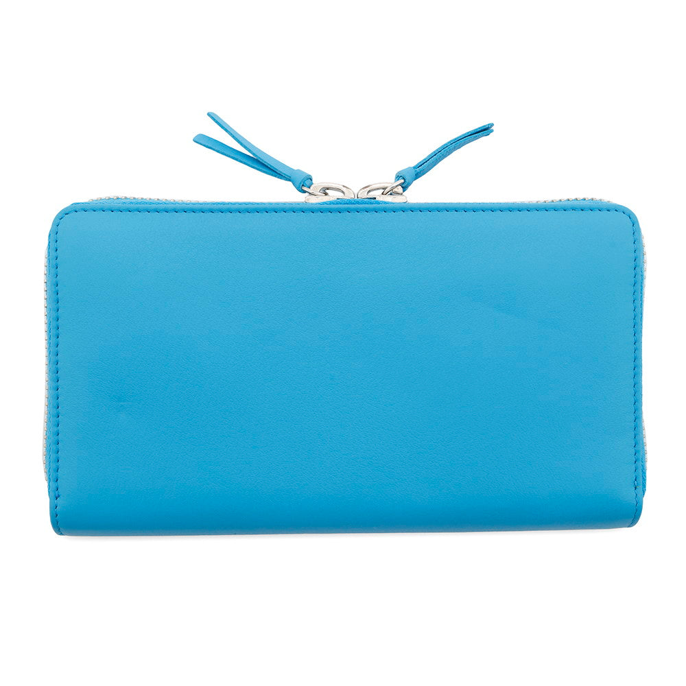 BALENCIAGA Paper Continental Zip Around Wallet, Long Cloth Light Blue381226 Leather