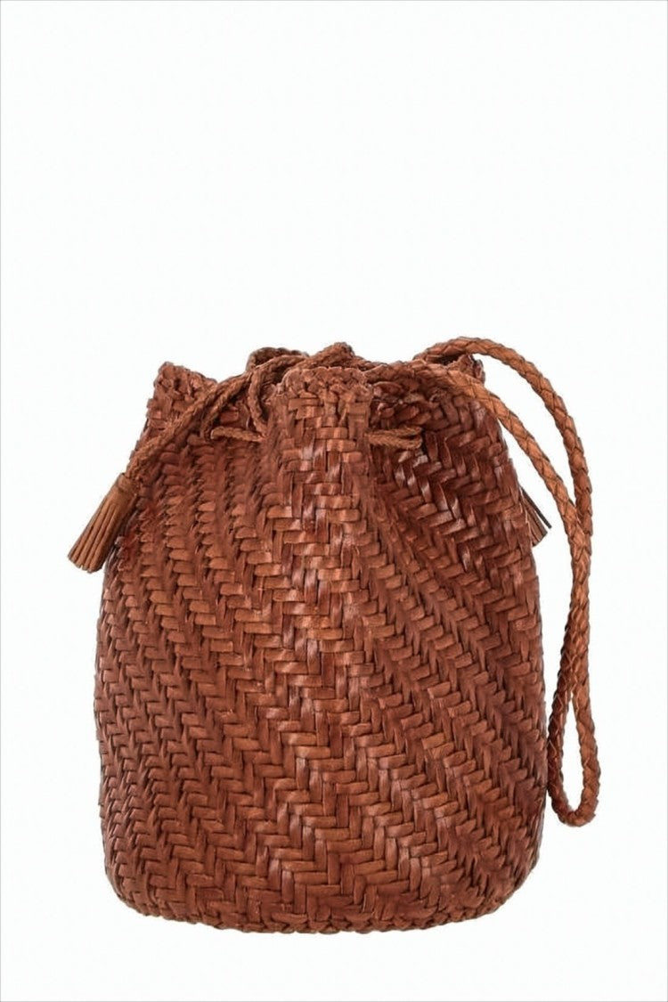 Dragon Diffusion Buffalo Leather Shoulder Bag With Chevron Weave