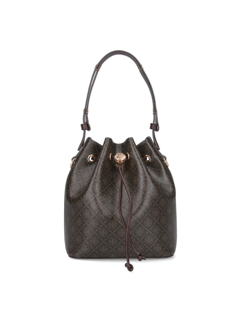 Tory Burch 'T Monogram' Bucket Bag – Brown