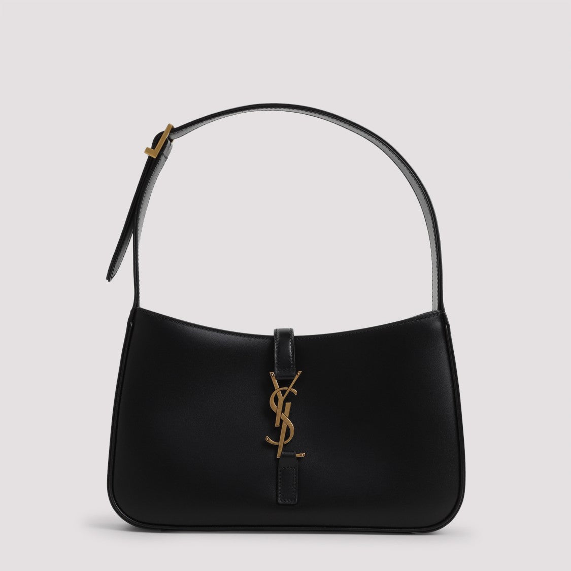 Saint Laurent Black Leather Hobo Bag With Hardware