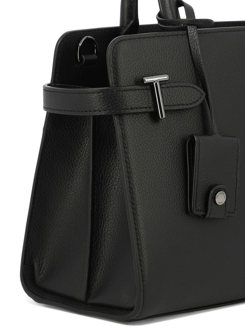 Le Tanneur Textured Leather Handbag With Structured Shape