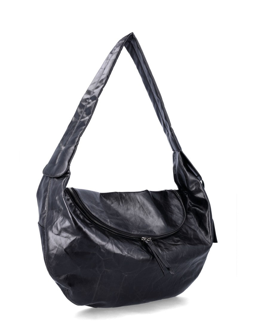 Low Classic Leather Hobo Bag With Zip