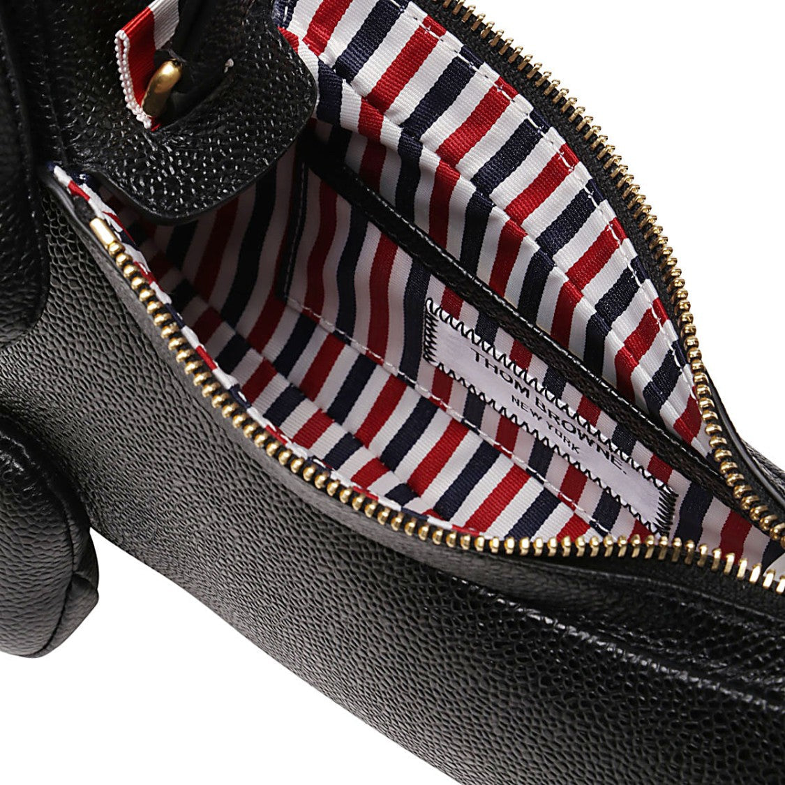 Thom Browne Hector Dog-Shaped Black Pebbled Leather Shoulder Bag