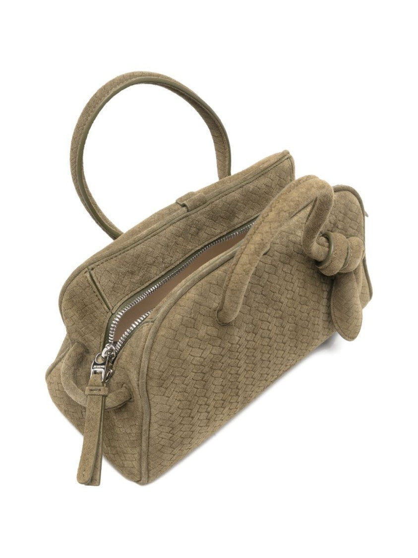 Jacquemus Khaki Green Woven Top Handle Bag