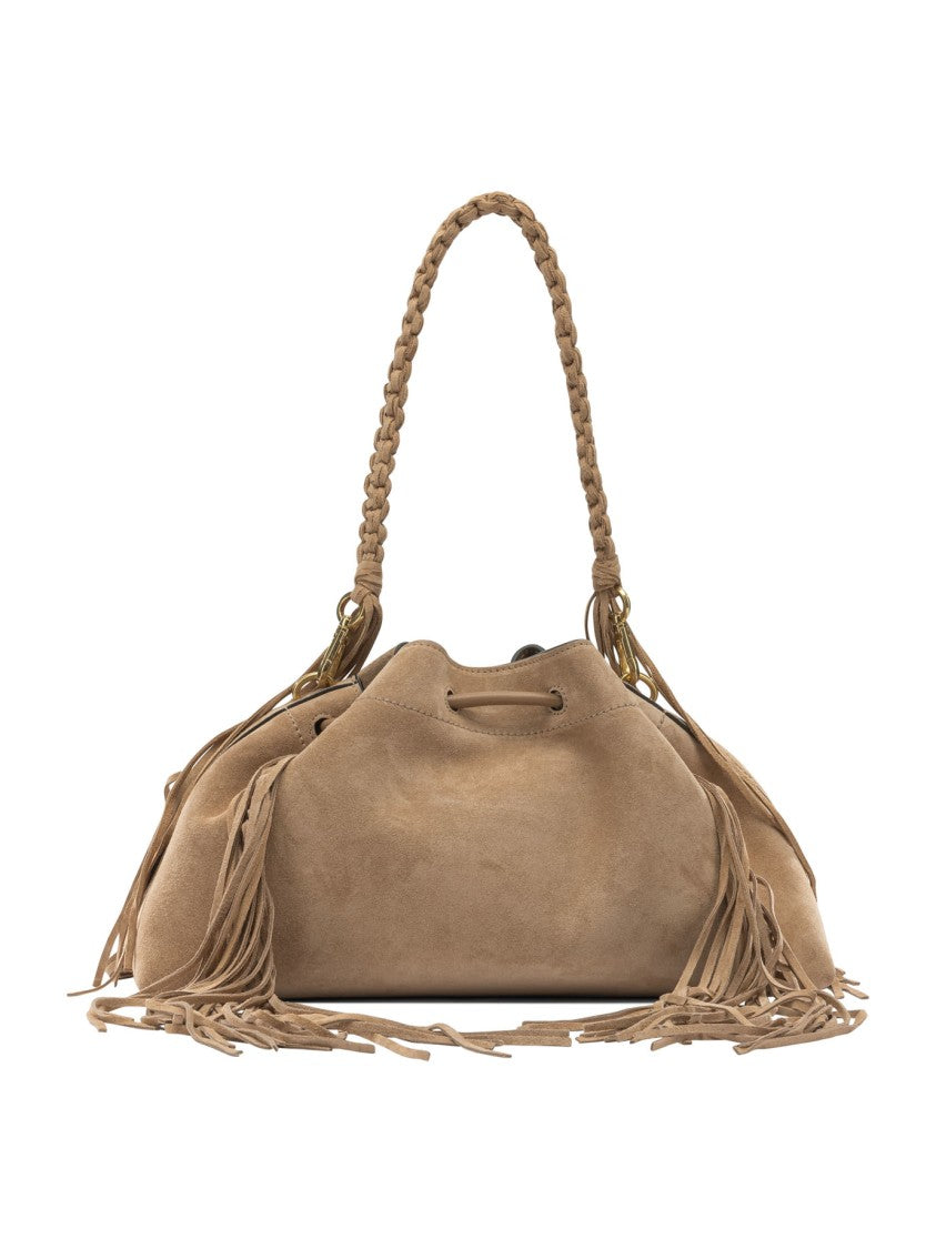 Jimmy Choo Suede Shoulder Bag With Braided Handles